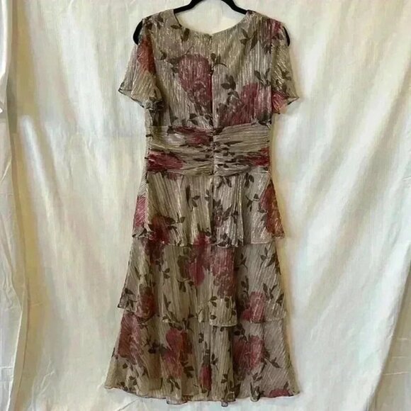 Ignite Evenings Womens Short Floral Midi Dress V-Neck Size 10 - Picture 7 of 10